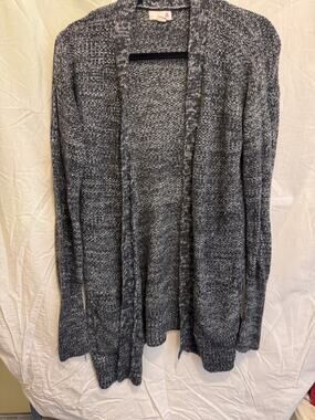 SO Navy Heather Duster Cardigan Long Knit Sweater Women's Size Medium Juniors